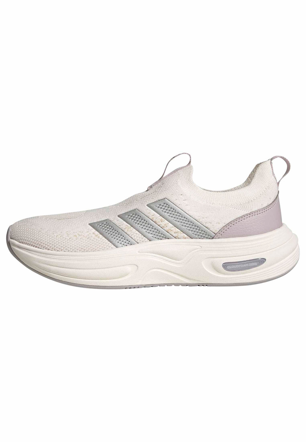 adidas Women's Cloudfoam Cuxxion - Sock, White/Matte Silver/Ice Purple, 8