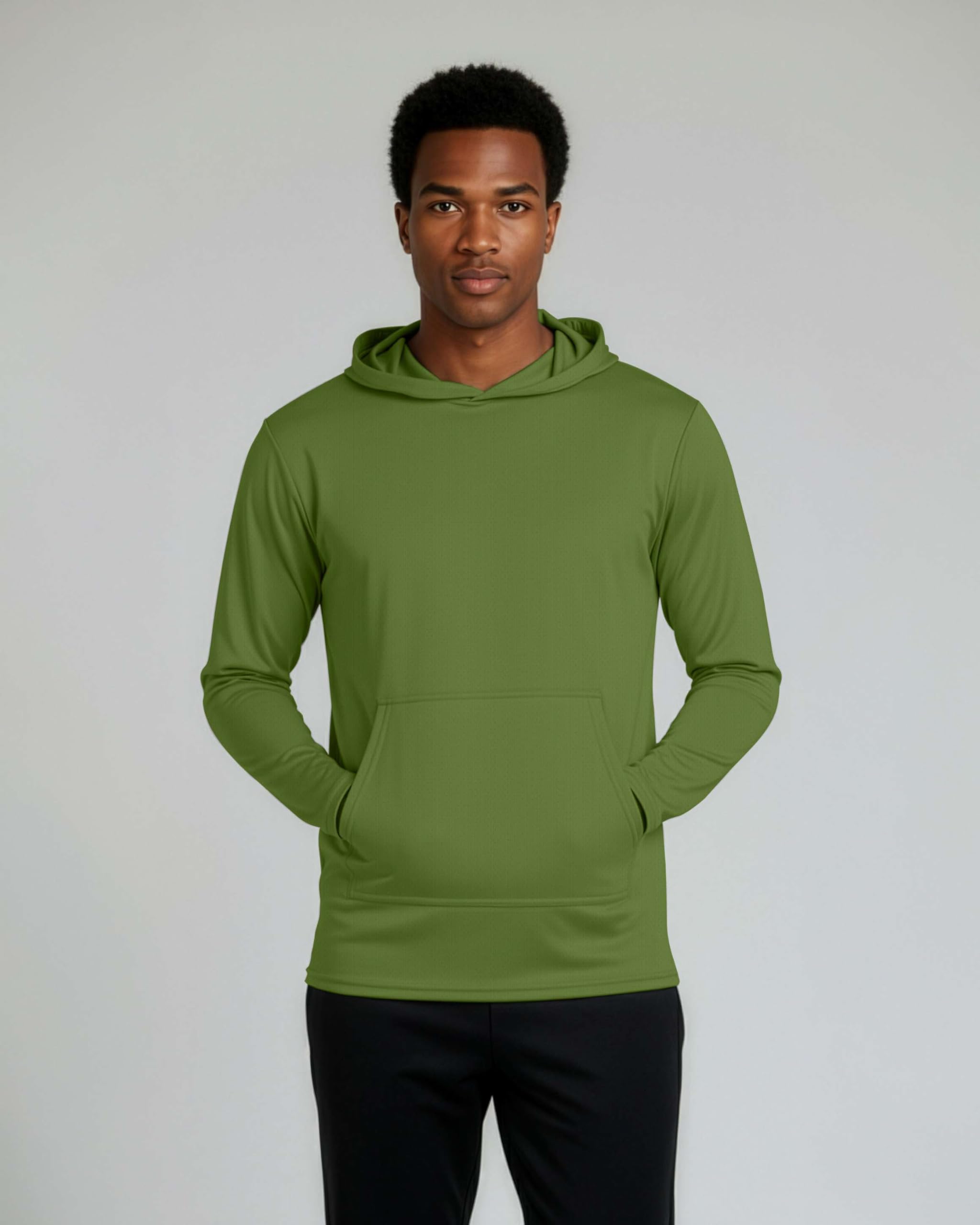 Real Essentials 3 Pack: Mens Mesh Hoodies | Lightweight Long Sleeve Workout & Gym Pullover-Set 6, Large