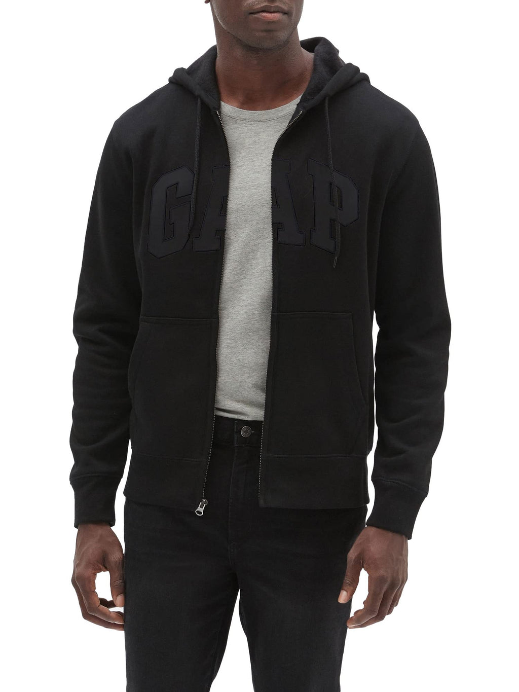 GAP mens Logo Hoodie Zip Hooded Sweatshirt, True Black V2 2, XX-Large US