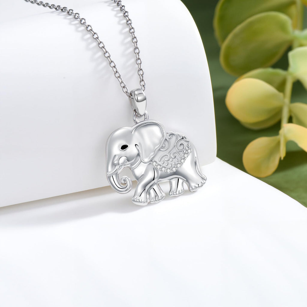 Sonouli Lab Grown Diamond Elephant Necklace Elephant Pendant Necklace Gift for Women