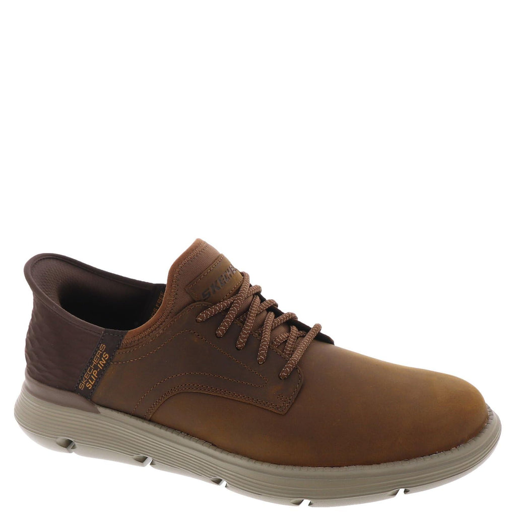 Skechers Men's Slip-ins Garza - Gervin Casual Slip-On Shoes, Dark Brown, 12 Wide