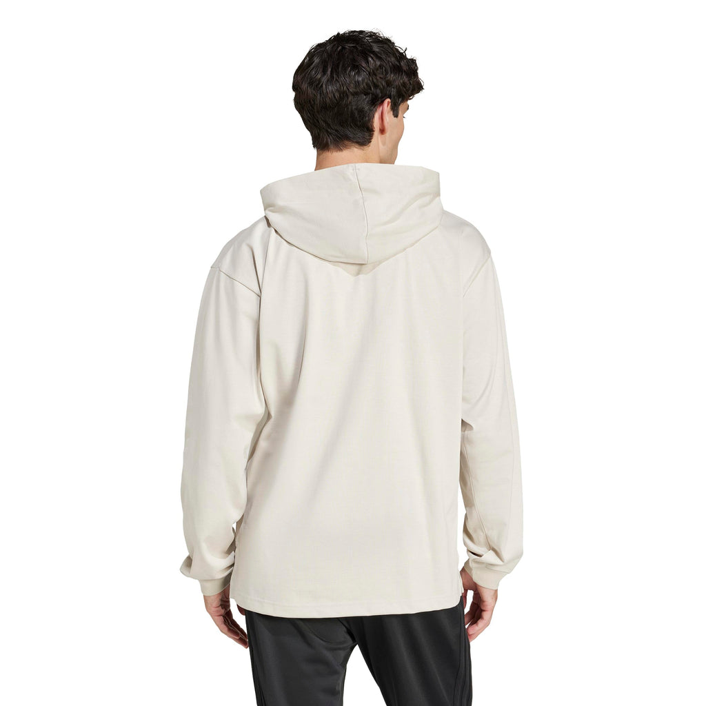 adidas Men's Essentials Big Logo Single Jersey Hoodie, Wonder Alumina/White, Large