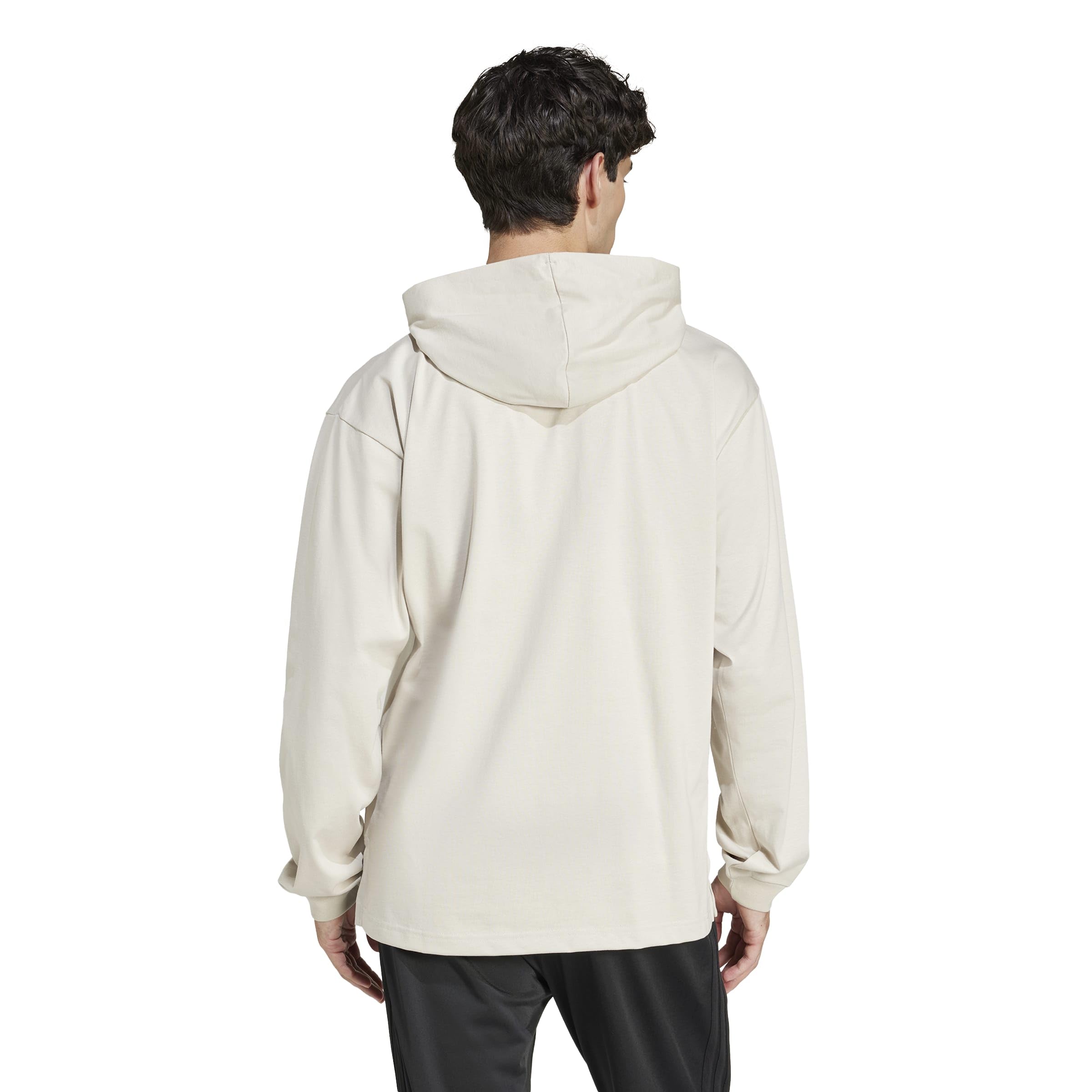 adidas Men's Essentials Big Logo Single Jersey Hoodie, Wonder Alumina/White, Large