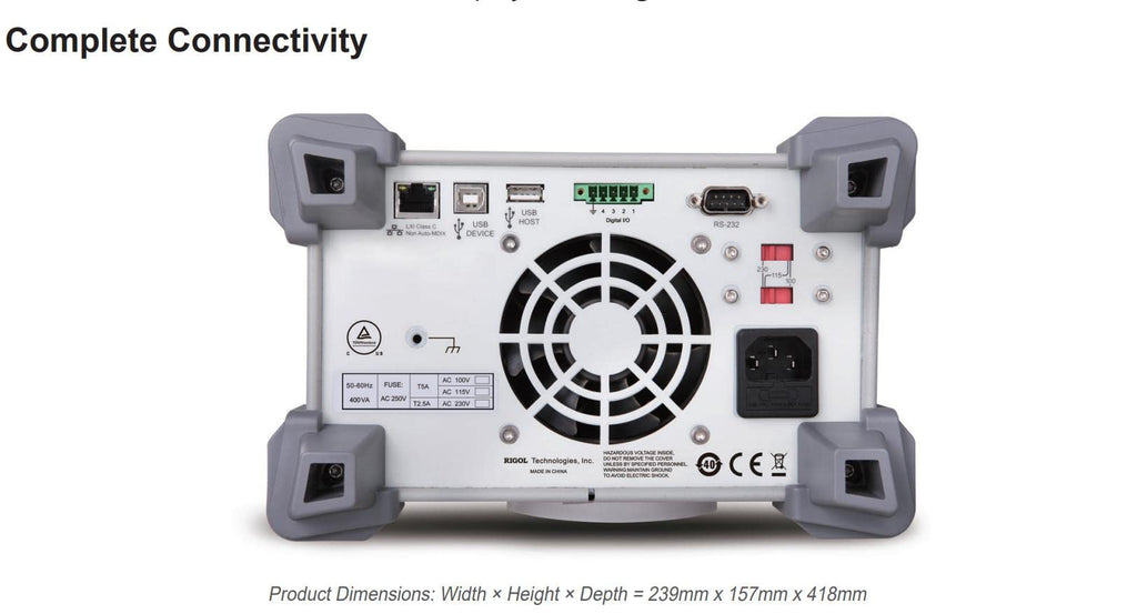 Rigol DP832 Triple Output 195 Watt Power Supply