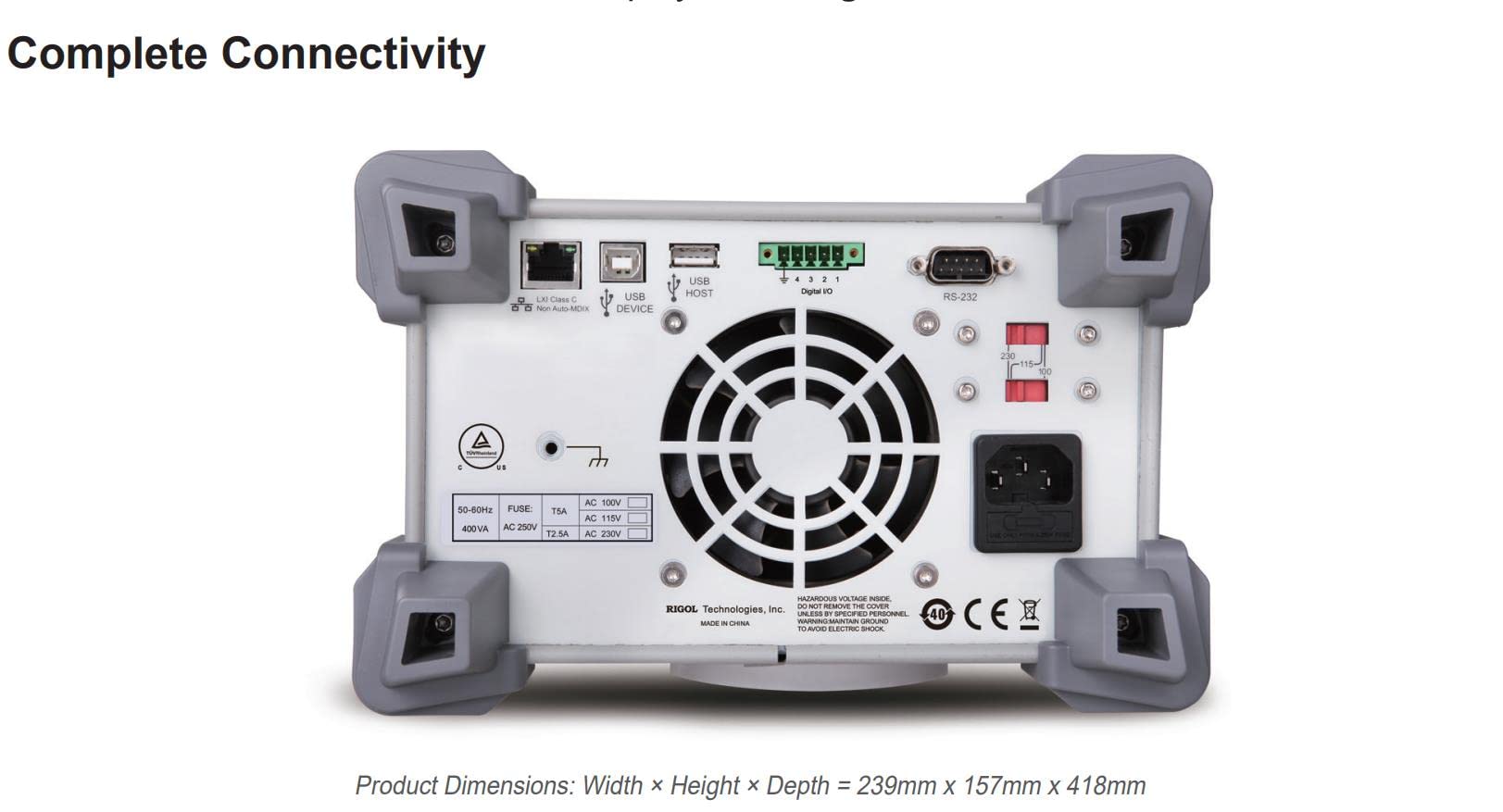 Rigol DP832 Triple Output 195 Watt Power Supply