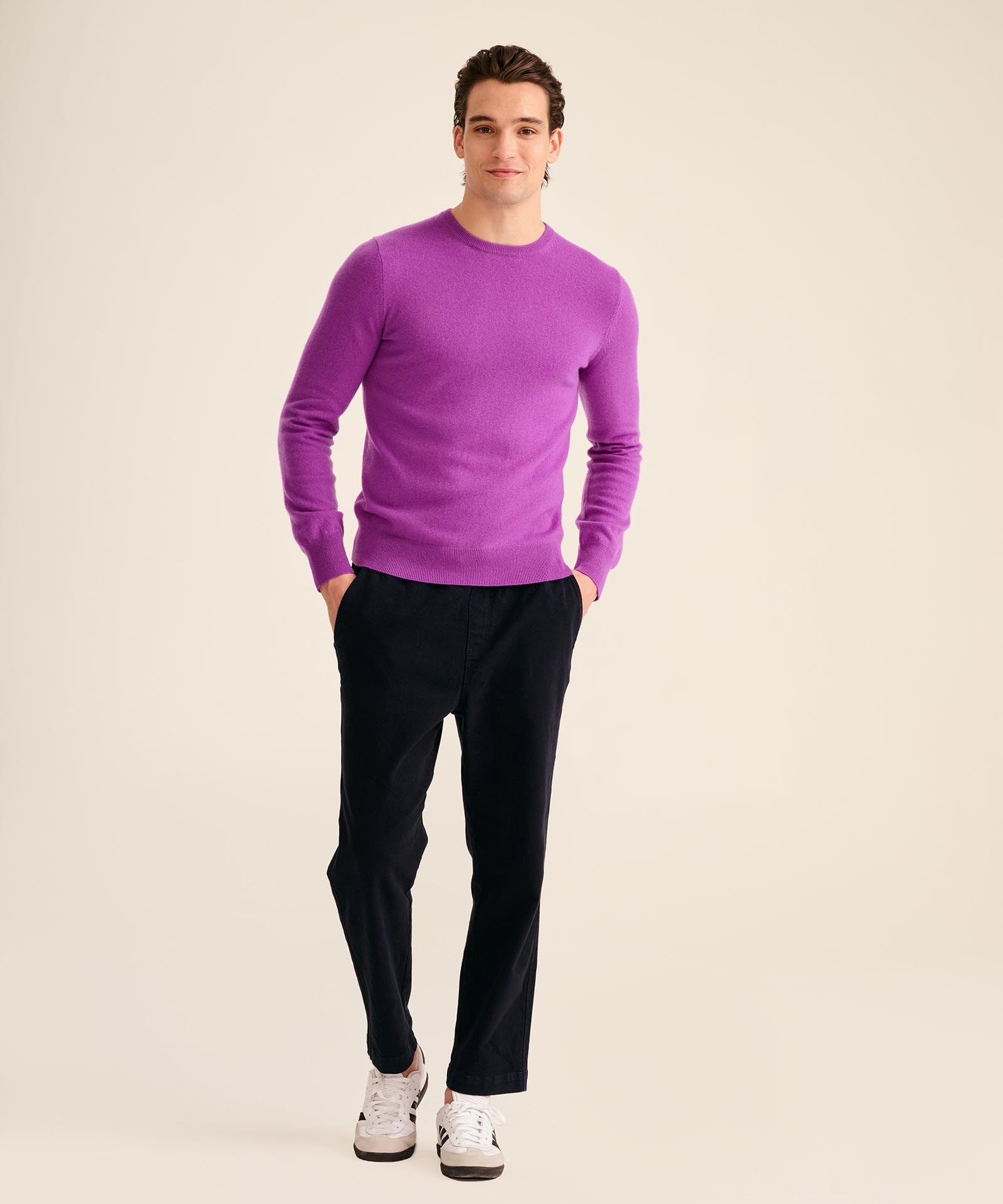 NAADAM The Original Cashmere Crewneck Sweater,Purple,XL