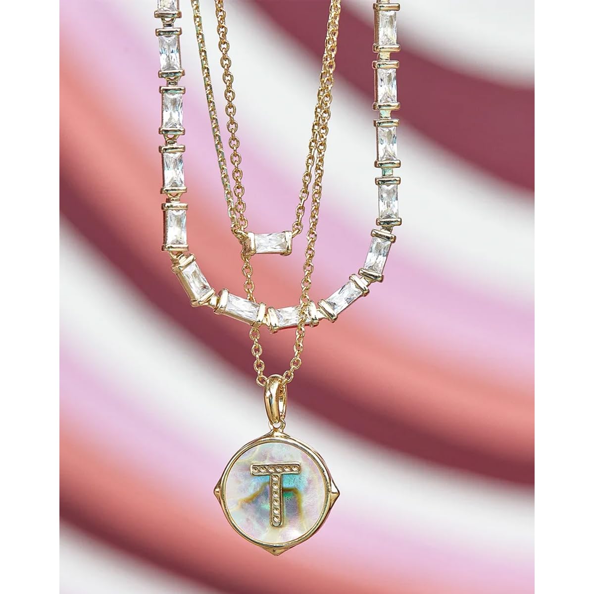 Kendra Scott Juliette 14k Gold-Plated Brass Necklace in White Crystal, Fashion Jewelry For Women