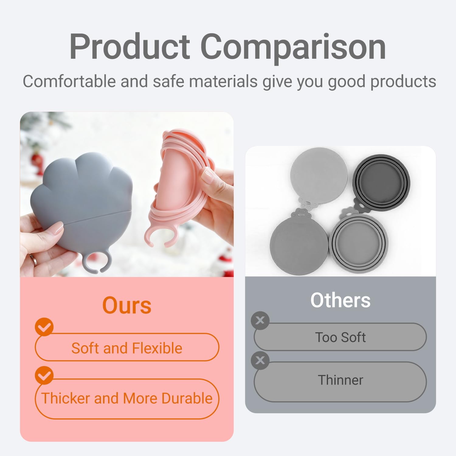 Ydeer Pet Food Can Lids And Spoon,2 Pack Pet Food Can Covers, One Fit 3 Standard Size Cans,For Dog And Cat Food Cans,Grey,Pink