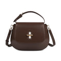 MoreFarther Genuine Leather Crossbody Bags for Women, Structured Handbags Leather Crossbody Purse(Coffee)