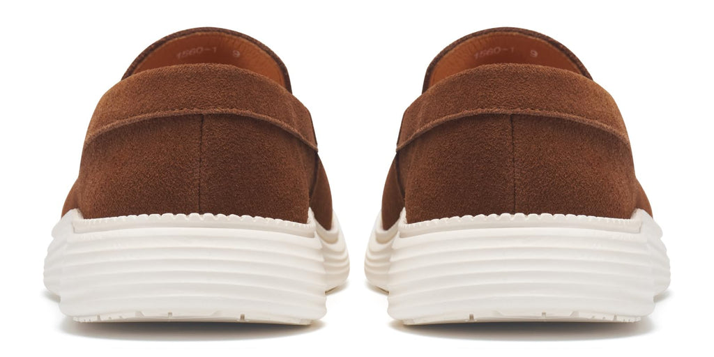 Journey West Men's Comfort Casual Slip-on Suede Leather Loafers Shoes for Men Brown US 12