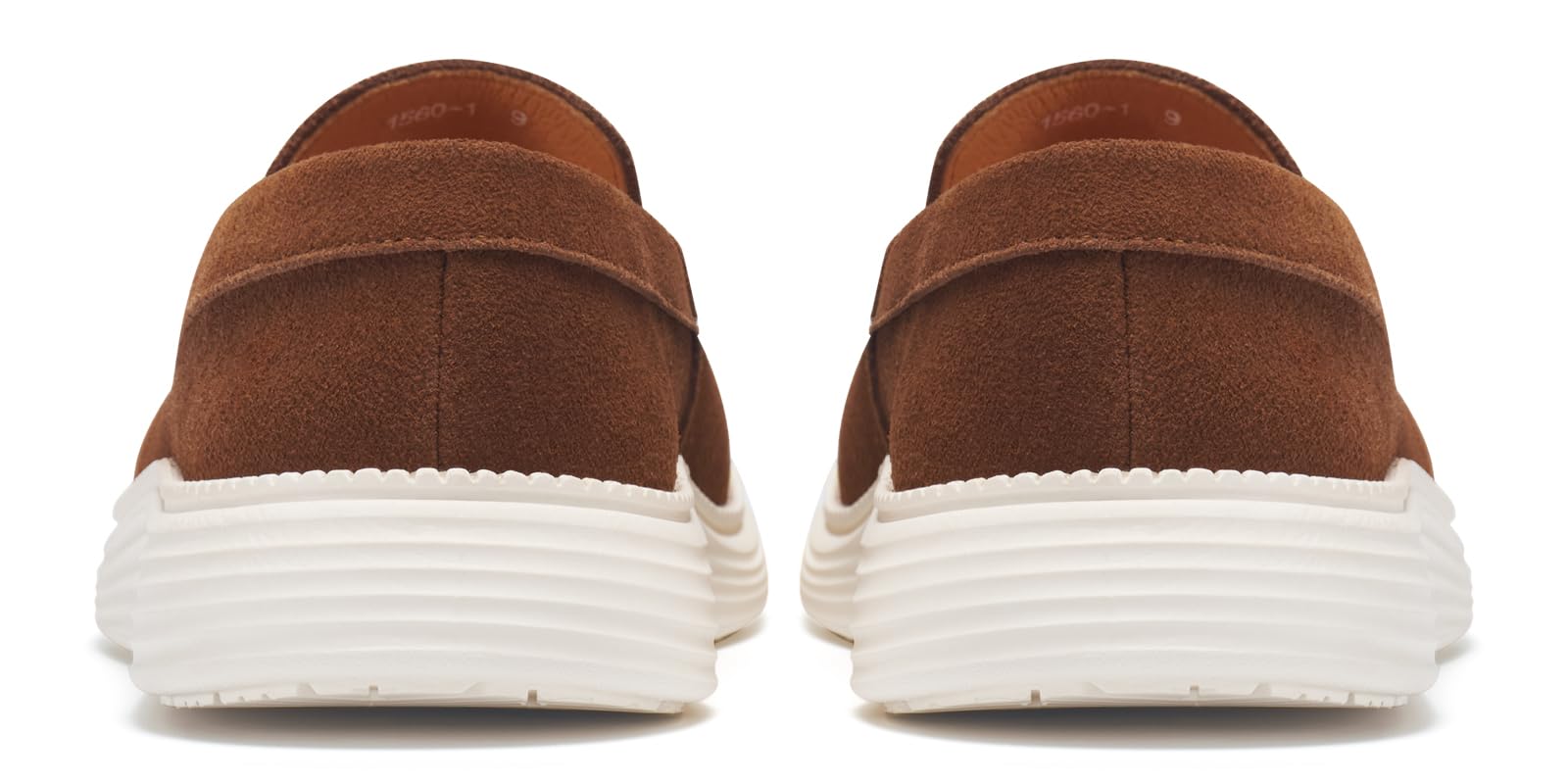 Journey West Men's Comfort Casual Slip-on Suede Leather Loafers Shoes for Men Brown US 12