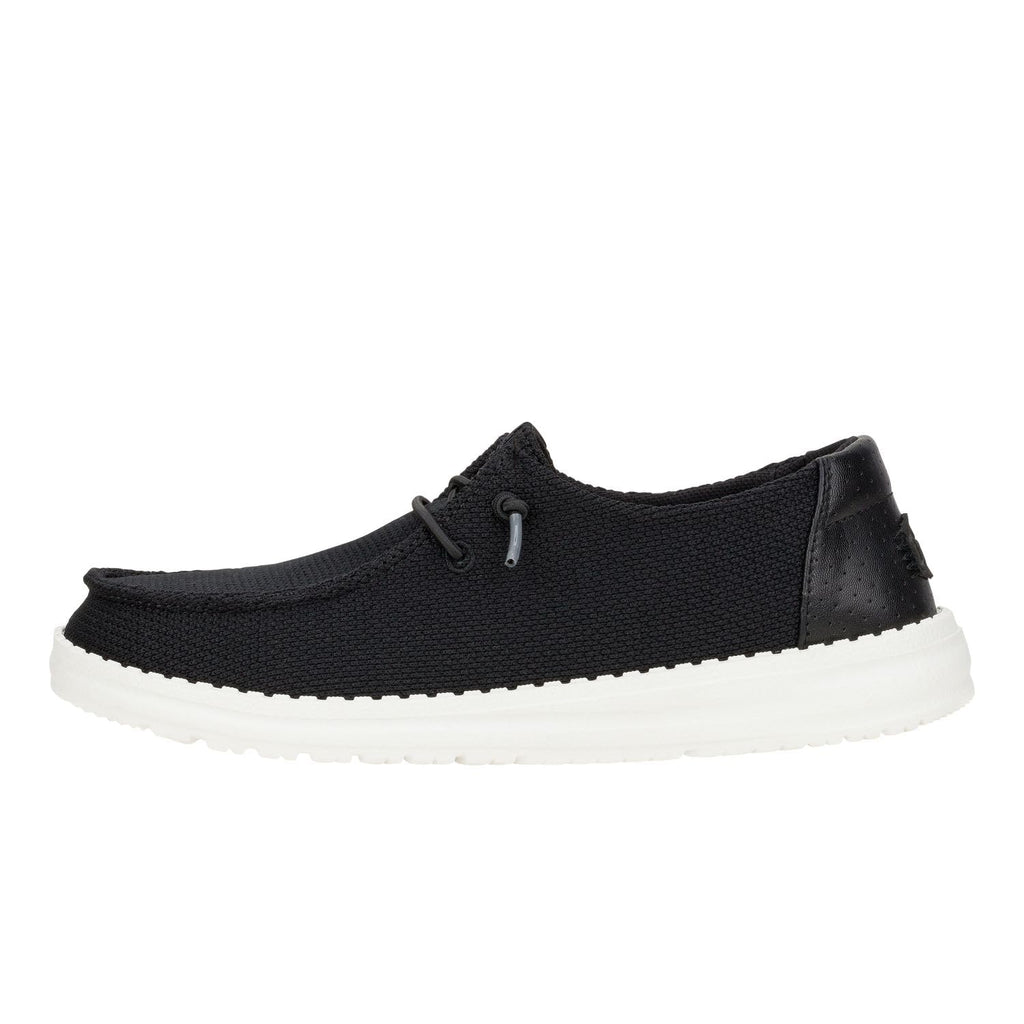 HEYDUDE Women's Wendy Hex Black Size 5 | Women's Slip On Shoes | Comfortable & Light-Weight