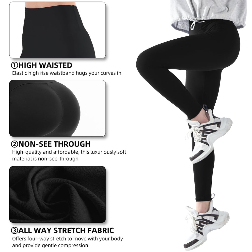 Stanpetix Leggings for Women - Women's High Waisted Workout Pants Running (Rose Pink,Full Length,L-XL)