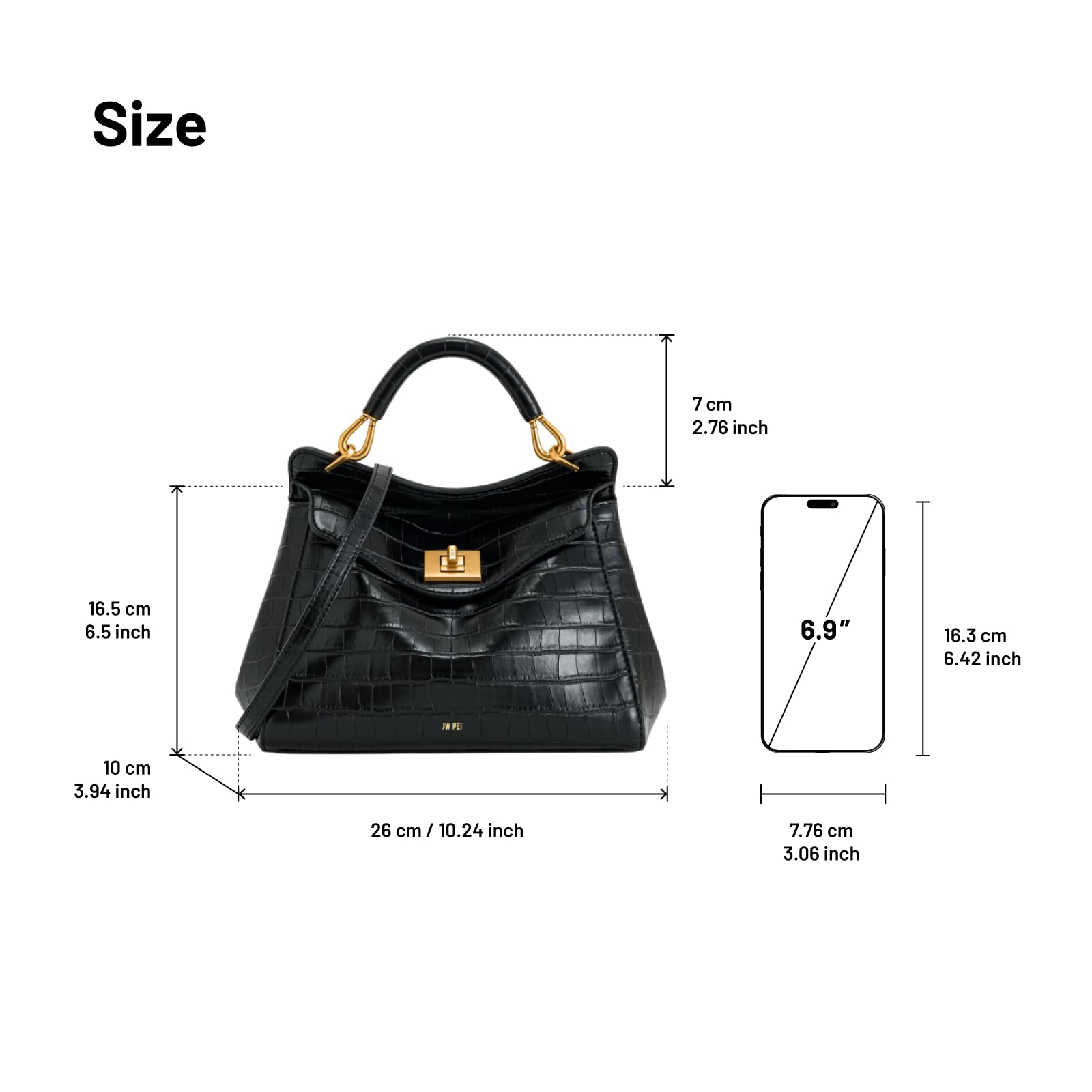 JW PEI Women's Lucia Classic Top Handbag - Dark Brown