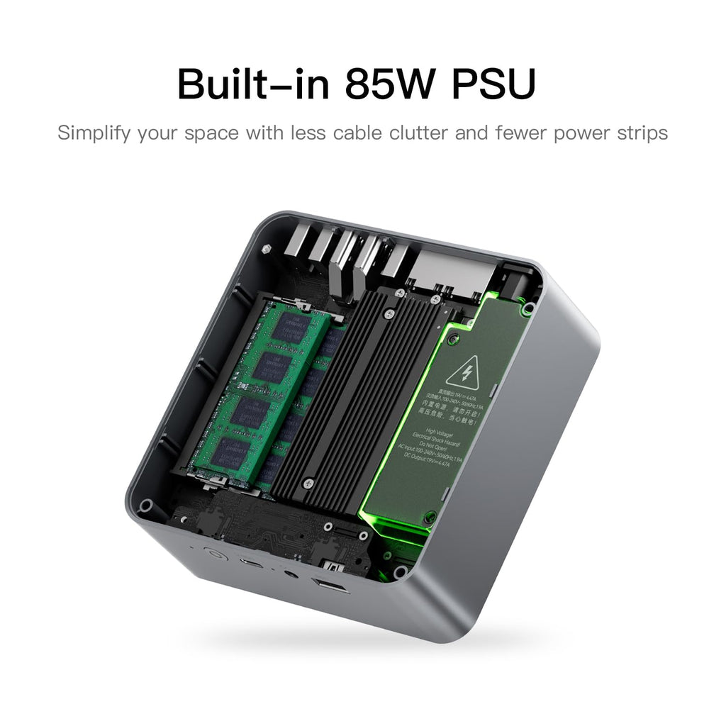 Beelink EQI12 Mini PC, Intel 12th Gen Core i5 1235U (10C/12T) up to 4.4 GHz, Mini Computer 32 GB DDR4 RAM 1TB SSD, 4K Dual Display, Dual 1000M LAN, USB3.0, WiFi 6, BT 5.4