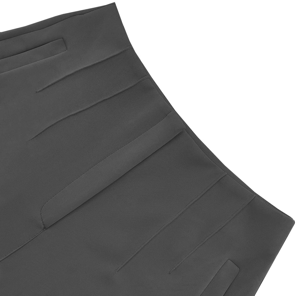 LOVESHOOT Womens High Waisted Pants 2026 Trendy Pleated Straight Leg Dress Pant Business Work Casual Trousers with Pockets Size Medium Dark Grey