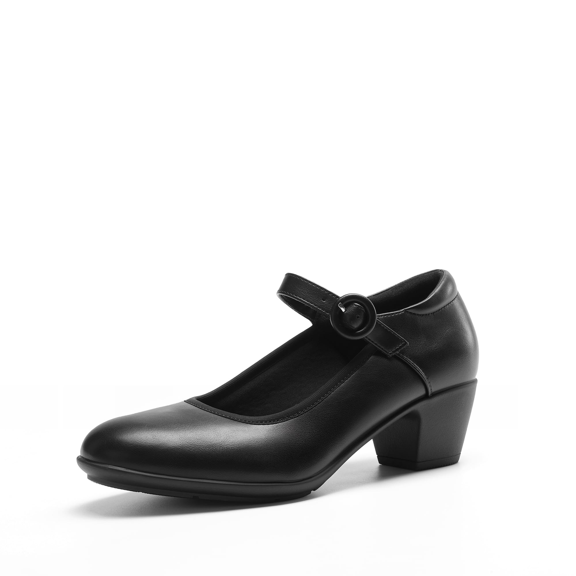 DREAM PAIRS Mary Jane Shoes Women Low Chunky Heels Closed Toe Pumps Comfortable Work Business Dress Shoes,Size 7,Black,DWUMPU2549