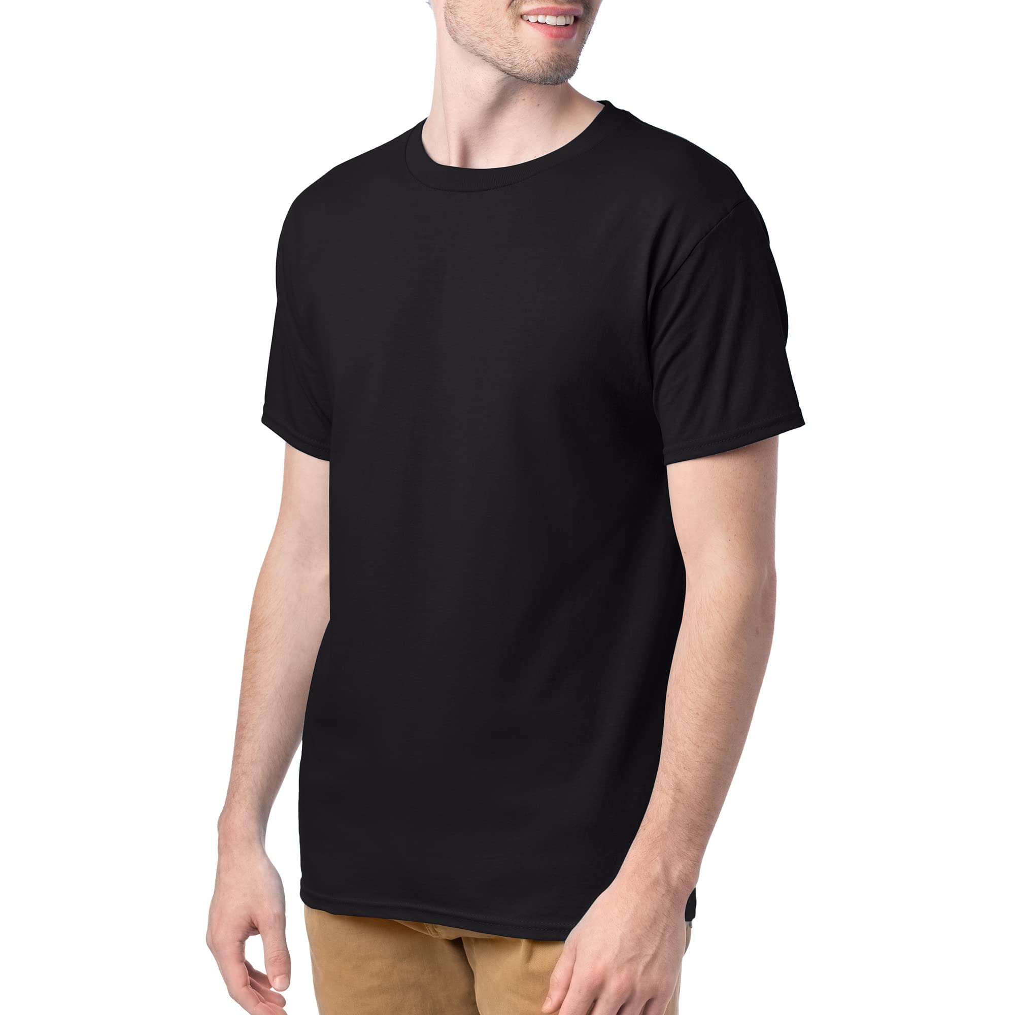 Hanes Men's Essentials Short Sleeve T-shirt Value Pack (4-pack),black,4X-Large