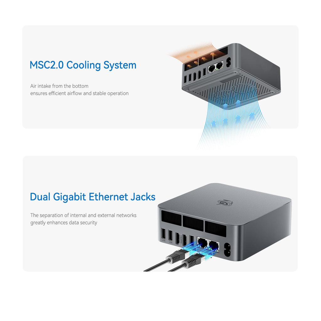 Beelink EQi12 Mini PC, Intel Core i5-1235U(10C/12T, up to 4.4GHz), Mini Computer with 32GB DDR4 RAM 1TB M.2 PCle 4.0x4 SSD, Micro PC Support 4K@60Hz Dual Screen Display/1000M LAN/WiFi6/BT5.4