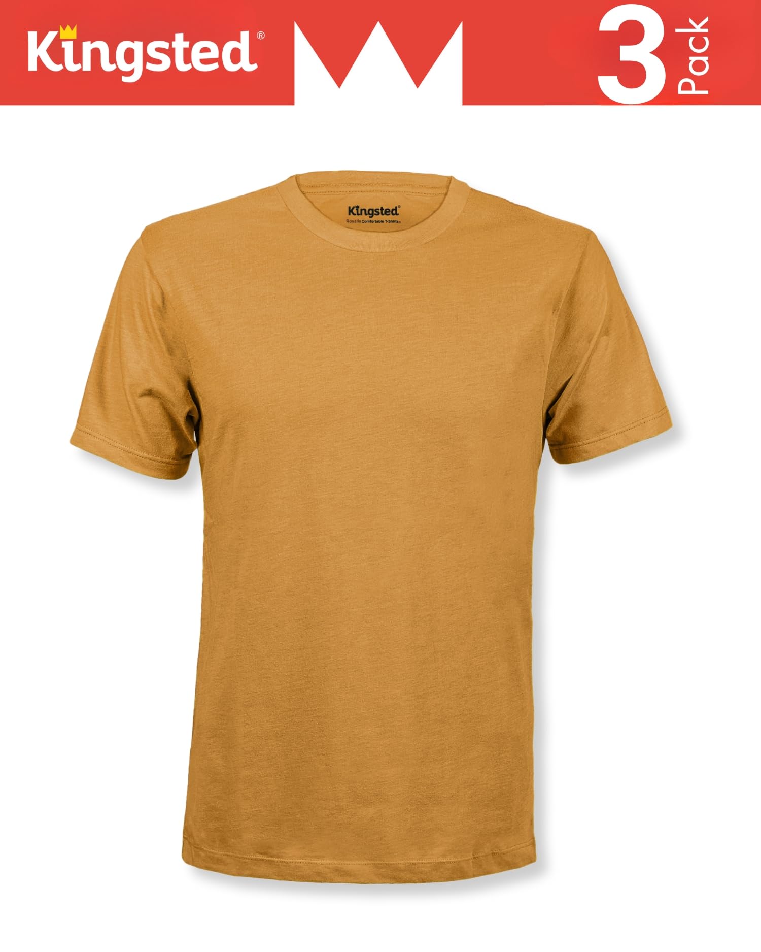 Kingsted Men's T-Shirts - Royally Comfortable - Super Soft Cotton Blend - Short Sleeve Tagless Crewneck - Plain Colored Classic Tees (3 Pack, Royal, Large)