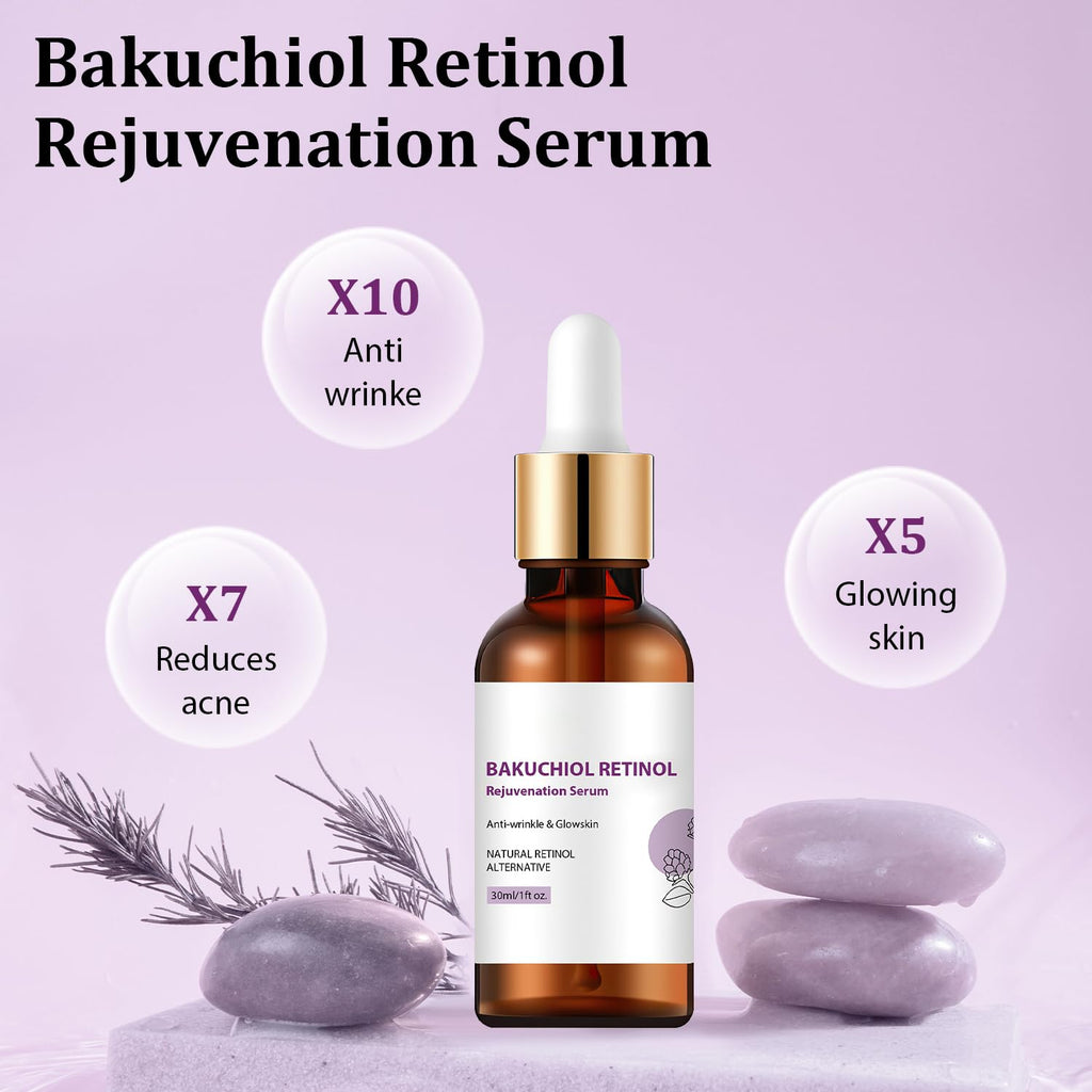 Bakuchiol Retinol Rejuvenation Serum,Venature Bakuchiol Retinol Korean, Retinol Serum for Wrinkles, Best Anti-Aging, Moisturising Skin (2PCS)