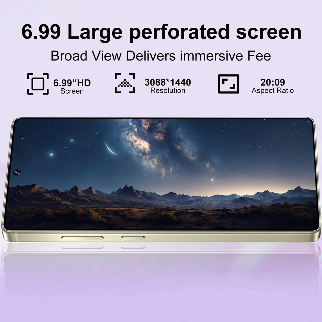 VVJ I25 Ultra 5G Unlocked Phones, Built in Pen, 7000mAh Long Battery Life Smartphone, 6.99" HD Screen Unlocked Cell Phone, 16+512GB Phone Android14, Face ID/Fingerprint Lock/Dual SIM/GPS (Yellow)