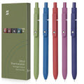 FIOVER Gel Pens, 5pcs 0.5mm Quick Dry Black Ink Fine Point Smooth Writing Pens High-End Series Ballpoint for Office School Supplies(Retro color)