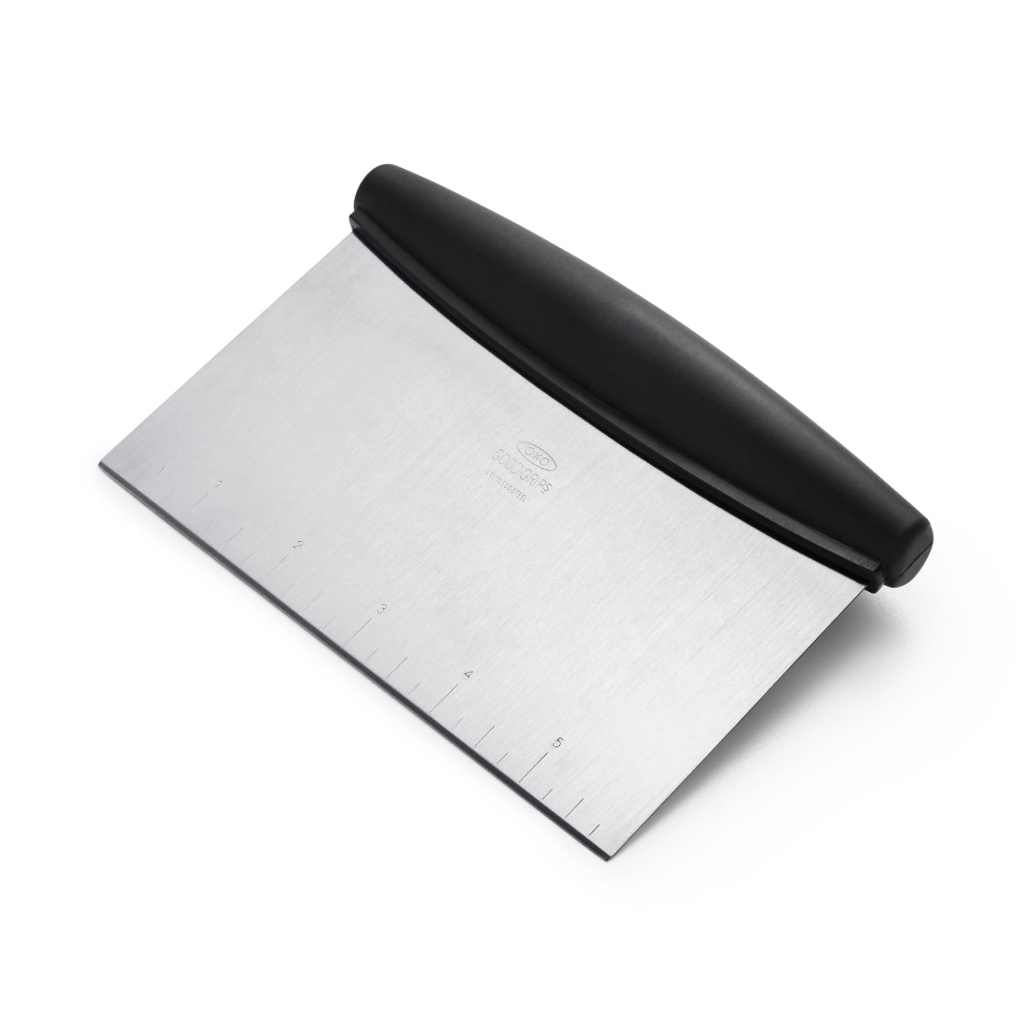 OXO Good Grips Stainless Steel Multi-Purpose Scraper & Chopper, Dough Cutter for Pizza, Bread and Cookie Dough, Multi-Purpose Vegetable Chopper, Dishwasher-Safe Kitchen Essential