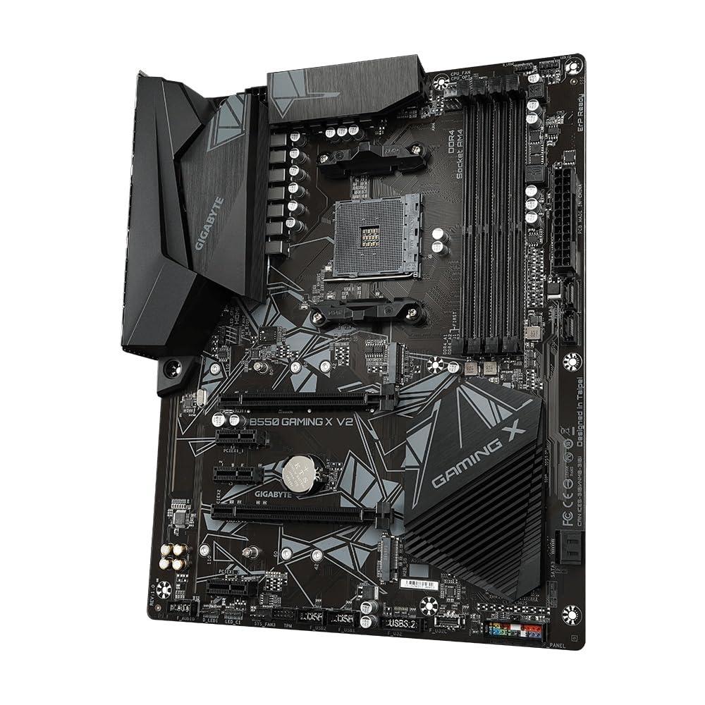 GIGABYTE B550 Gaming X V2 AMD AM4 ATX Motherboard, Supports Ryzen 5000/4000/3000 Series Processors, DDR4, 10+3 Power Phase, 2X M.2, PCIe 4.0, Front USB-C, GbE LAN, Q-Flash Plus, RGB Fusion