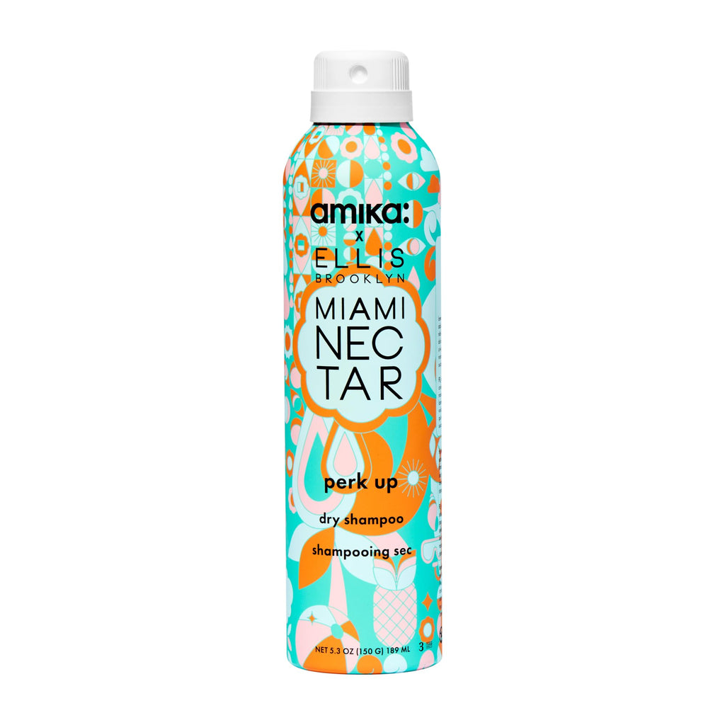 amika x Ellis Brooklyn Miami Nectar Perk Up Dry Shampoo, 5.3oz | limited edition | talc free, refreshes roots, absorbs oil, invisible finish | for all hair types (spray nozzle may vary)