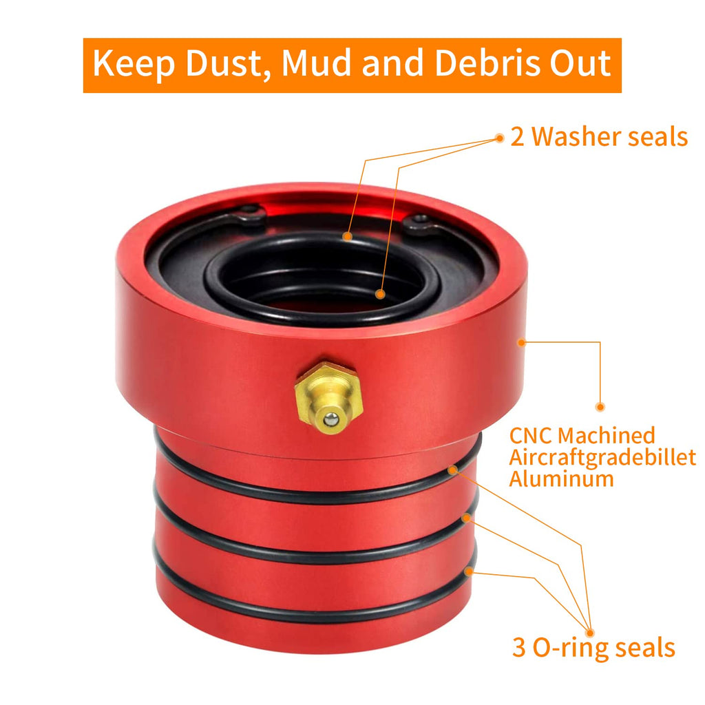 Axle Tube Seal Pair MG21103 Front Outer Axle Seals Dana 30/44 for Jeep JKUR Jeep Wrangler YJ JK TJ XJ ZJ MJ 2PCS-Red