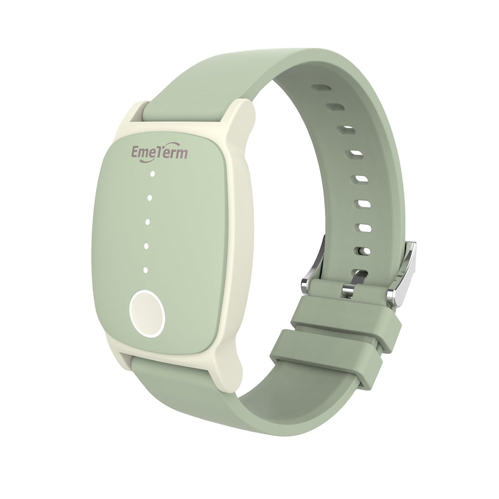 EmeTerm Explore FDA-Cleared Anti-Nausea Wristband IP67 Waterproof Morning Motion Sickness Relief Band Rechargeable Classic Strap Design Drug Free Non-drowsy Without Side Effects Mint Green