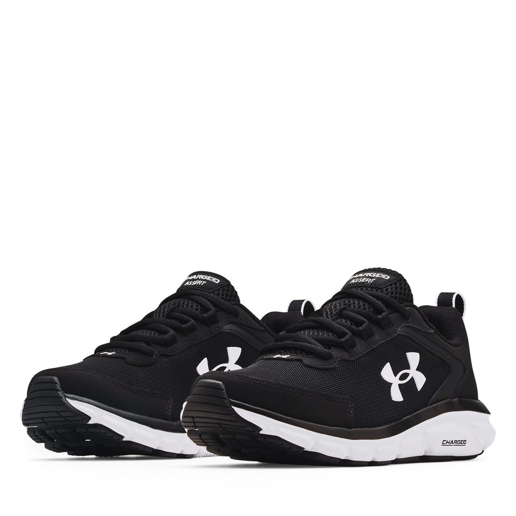 Under Armour Women's Charged Assert 9, Black/White, 9.5 US