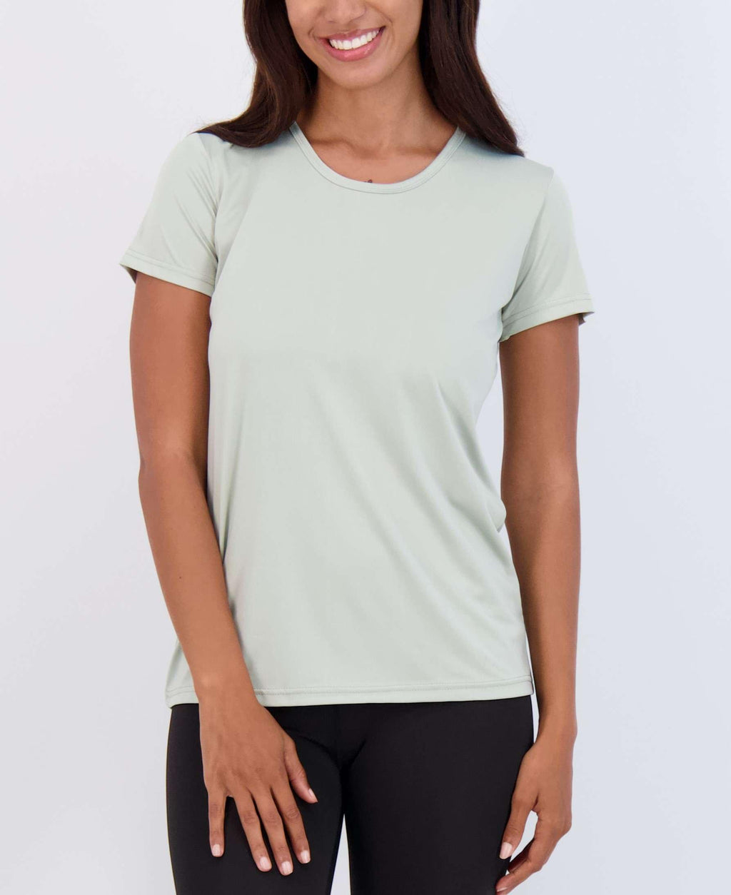 Real Essentials 5 Pack: Women's Short Sleeve T-Shirts Workout Tops Fitness Pilates Gym Activewear Athletic (Plus Available), Set 9, L, Pack of 5