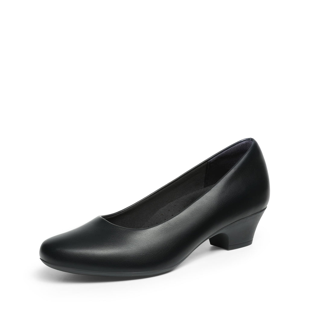 DREAM PAIRS Women's Chunky Closed Toe Dress Low Block Heels Comfortable Slip On Work Pumps Wedding Casual Shoes,Size 8,Black,SDPU26009W