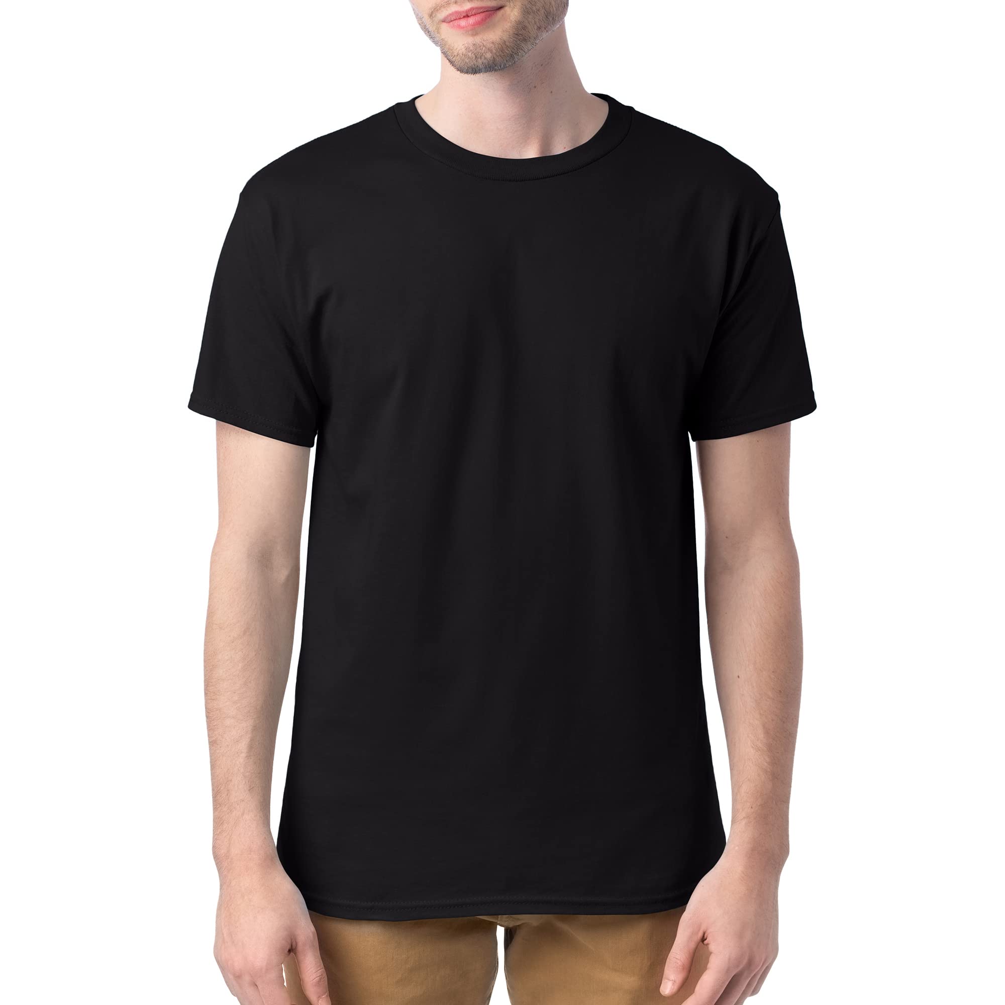 Hanes Men's Essentials Short Sleeve T-shirt Value Pack (4-pack),black,4X-Large