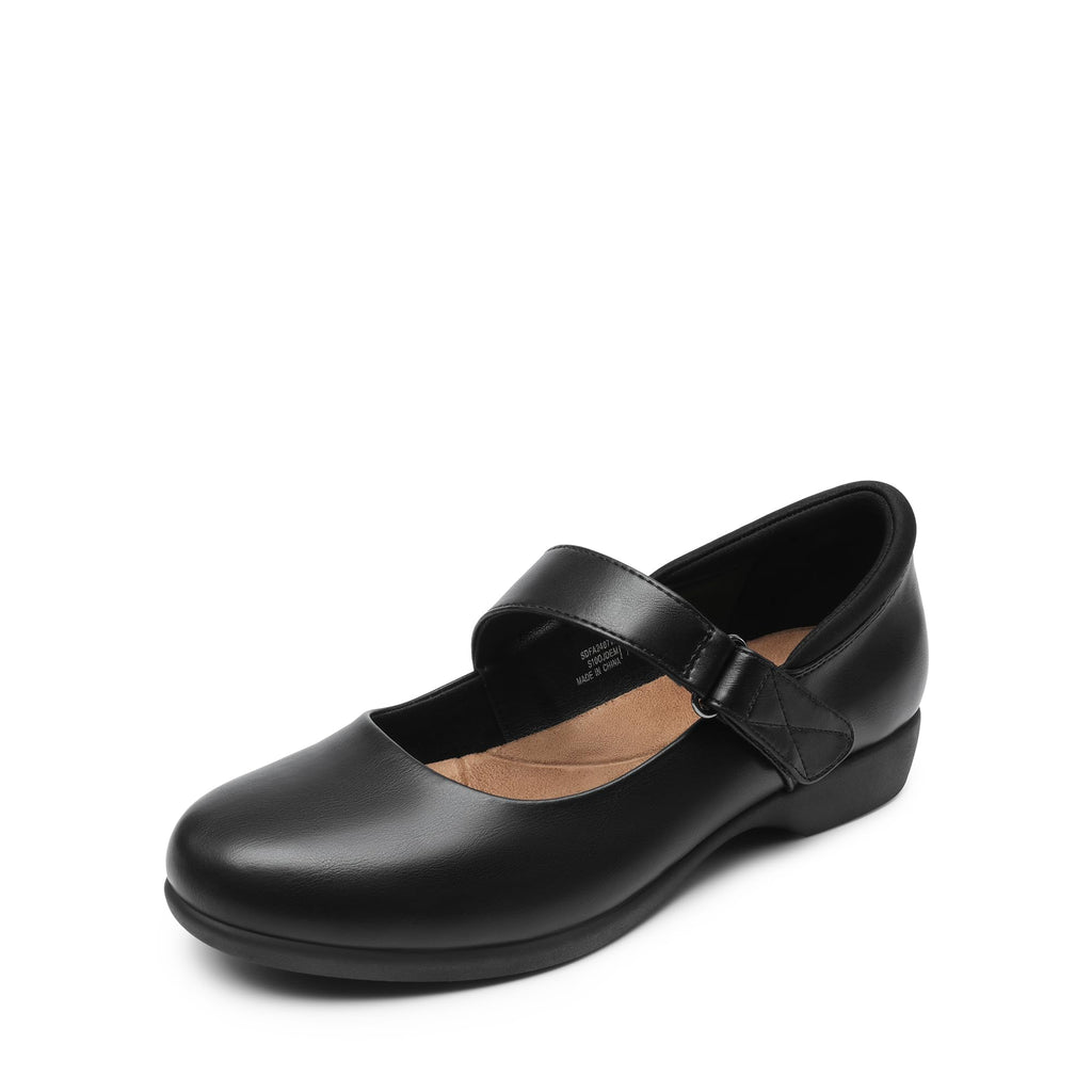 DREAM PAIRS Womens Ballet Mary Jane Flats, Comfortable Business Office Dress Shoes for Women Dressy and Work with Ankle Strap,Size 11,Black,SDFA2407W