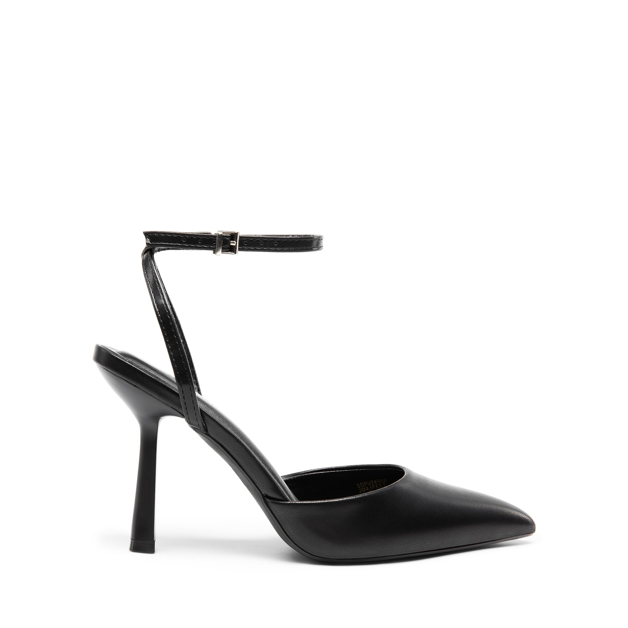 DREAM PAIRS High Heels for Women Closed Pointed Toe Dress Shoes for Women Ankle Strap Stiletto Heel Party Wedding Sexy Pump Shoes,Size 6,Black-Pu,SDPU2496W