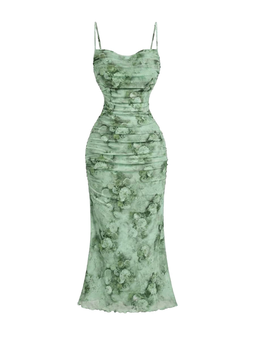 GORGLITTER Women's Floral Spring Summer Wedding Guest Dress Bridal Shower Cocktail Tea Party Beach Midi Sun Dress 2026 Green Small