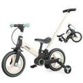JMMD 6 in 1 Toddler Bike with Push Handle for Kids 18-60 Months, 12" Foldable Balance Bike with Training Wheels, Pedals, Brakes, Kickstand, Push Tricycle Toddler Gift & Toys for Boy & Girl