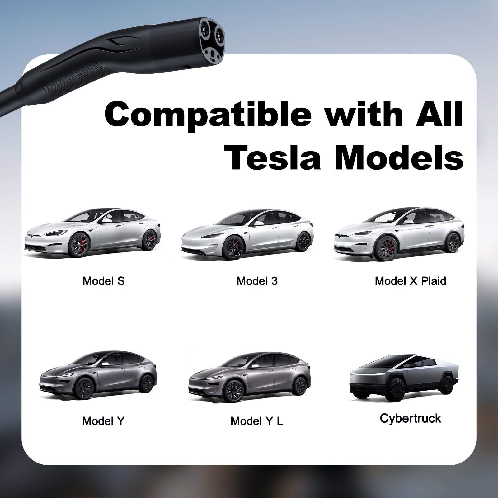 VDLPOWERVP Level 2 Tesla Charger 32Amp, 7KW Electric Vehicle Portable Charger with 20FT Cable, Home EV Charging Station for Tesla Models Y/X/3/S, 240V NEMA 14-50 Plug