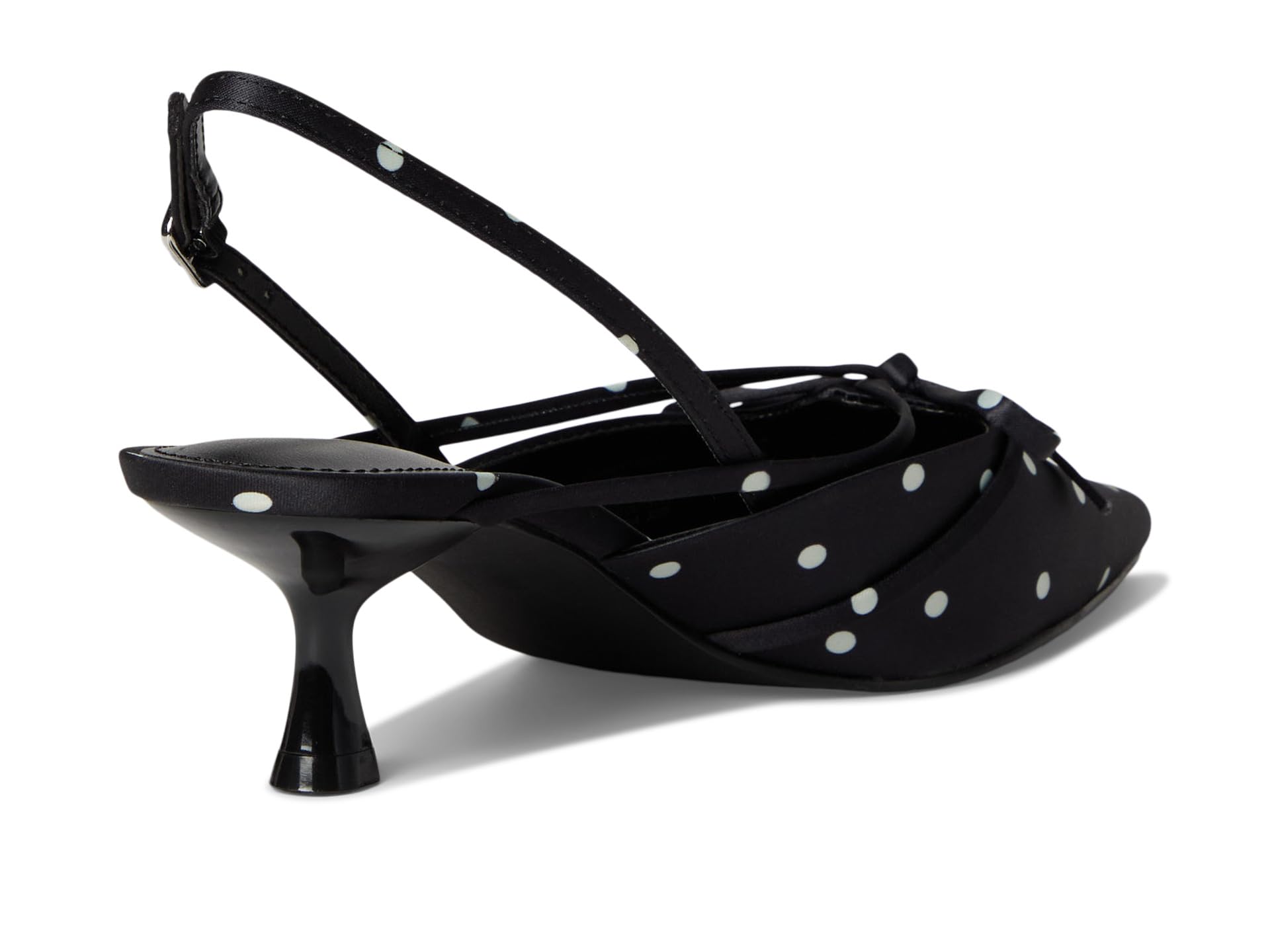 Madden Girl Women's Viixen Sling-Back Kitten Heel, Black Polka Dot, 7.5