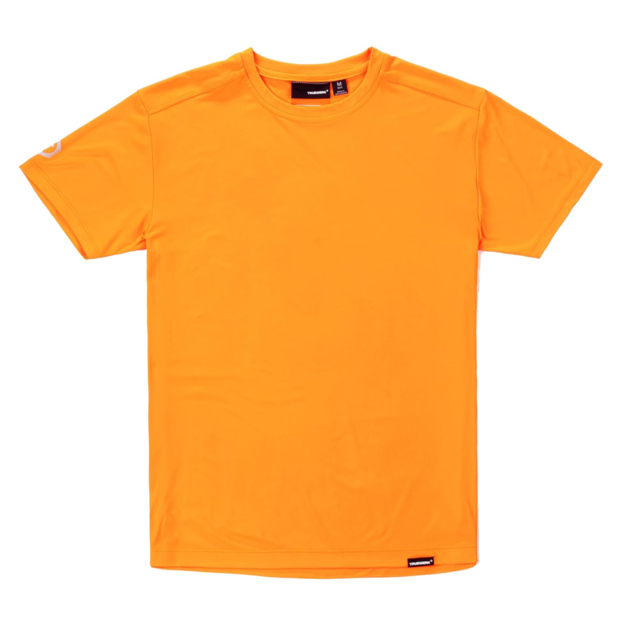 TRUEWERK B1 Sun Short Sleeve Tee for Men, Sun Protection Shirts, Moisture Wicking, UPF +50 Thermo Regulating Shirt, Viz Orange, XL