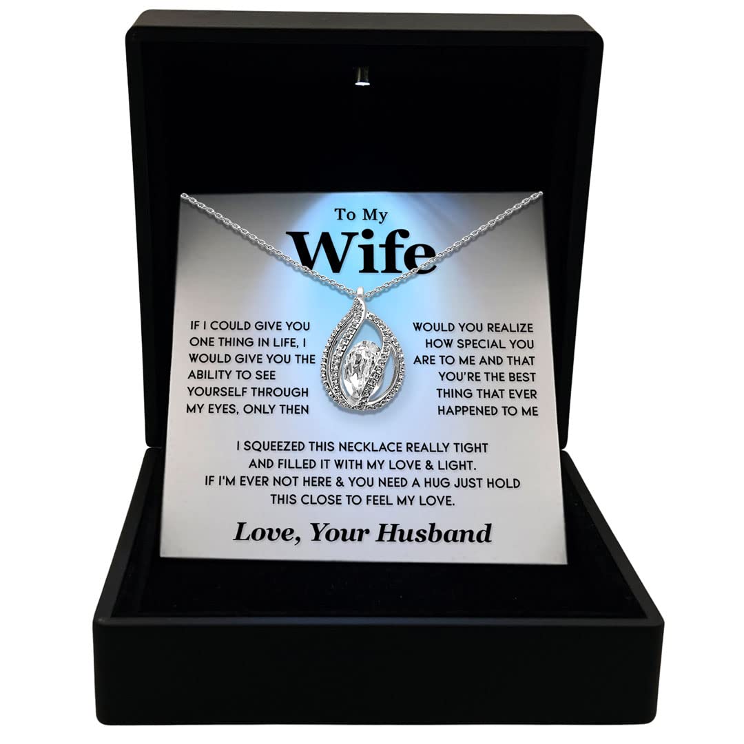 TRYNDI To My Wife Necklace from Husband - Heartfelt Valentines Gift for Wife, Women's Jewelry for Anniversary, Birthday, Christmas, Valentine's Day, Mother's Day
