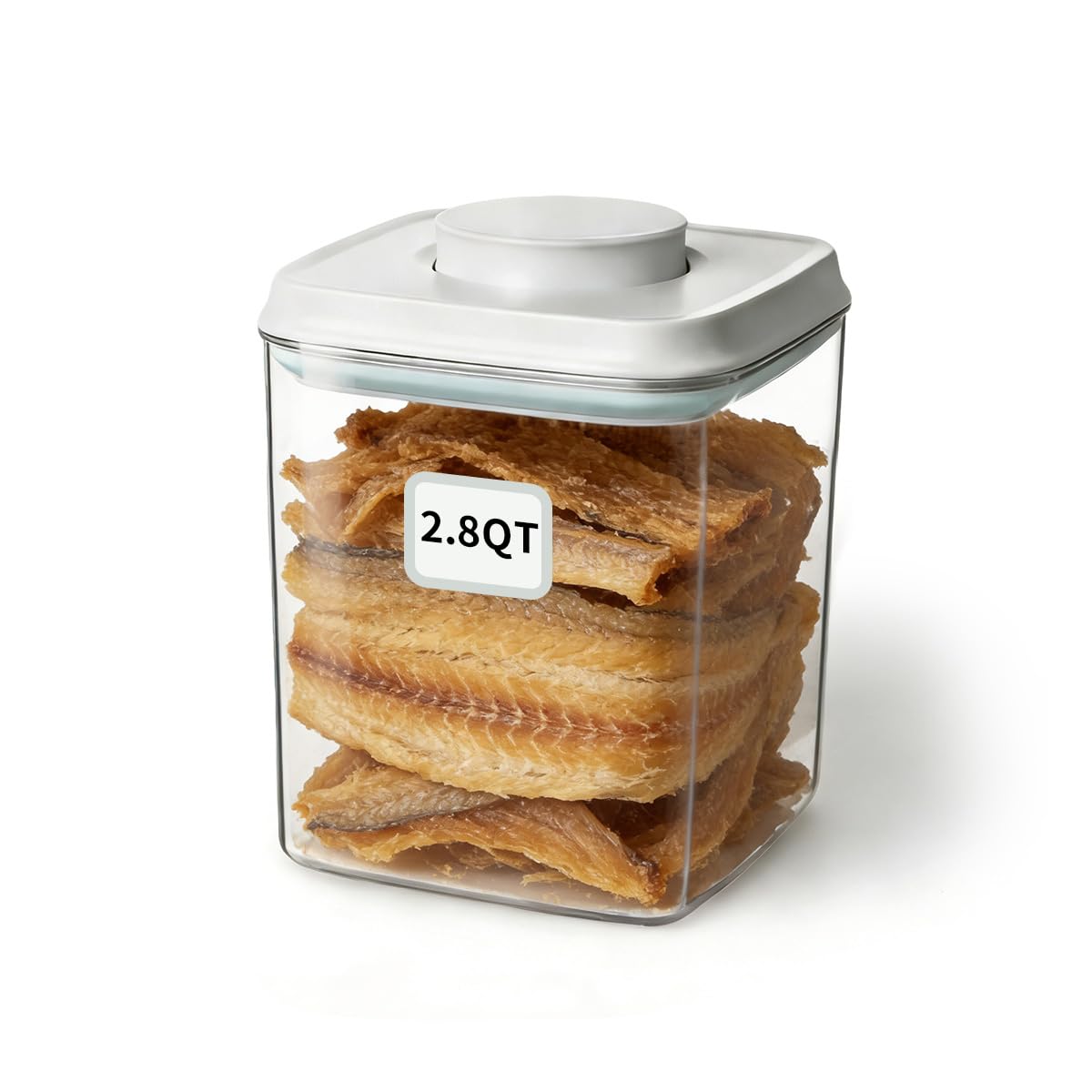 EQI Dog Food Storage Container with One-Touch Lid, 2.8 QT / 2.65 L Stackable Durable BPA-Free PET Cat Food Storage Container,for Pet Treats, Supplements & Small Kibble