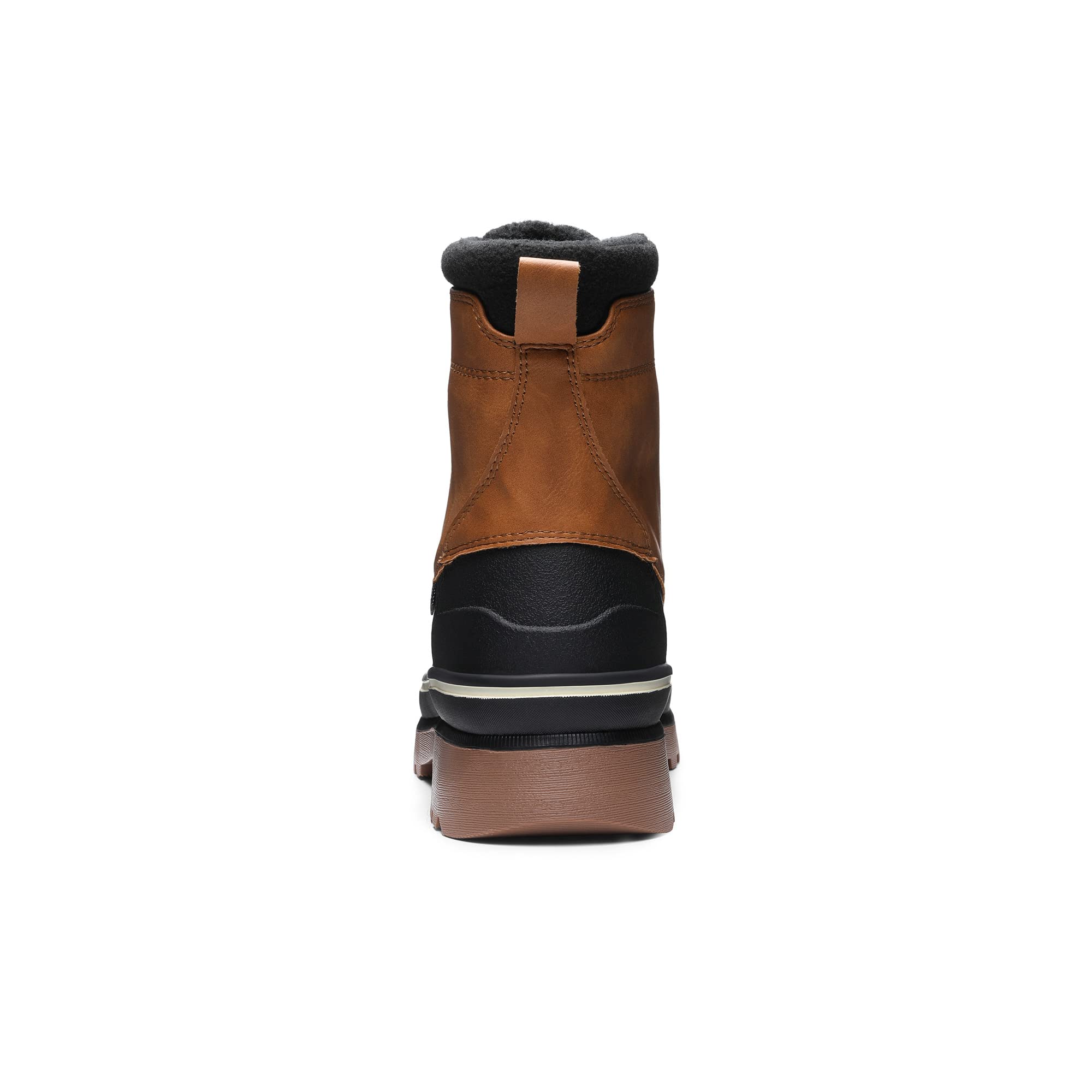 Bruno Marc Men's Insulated Waterproof Snow Boots Warm Fur Lined Outdoor Winter Boot Brown/Yellow,Size11,SBSB229M