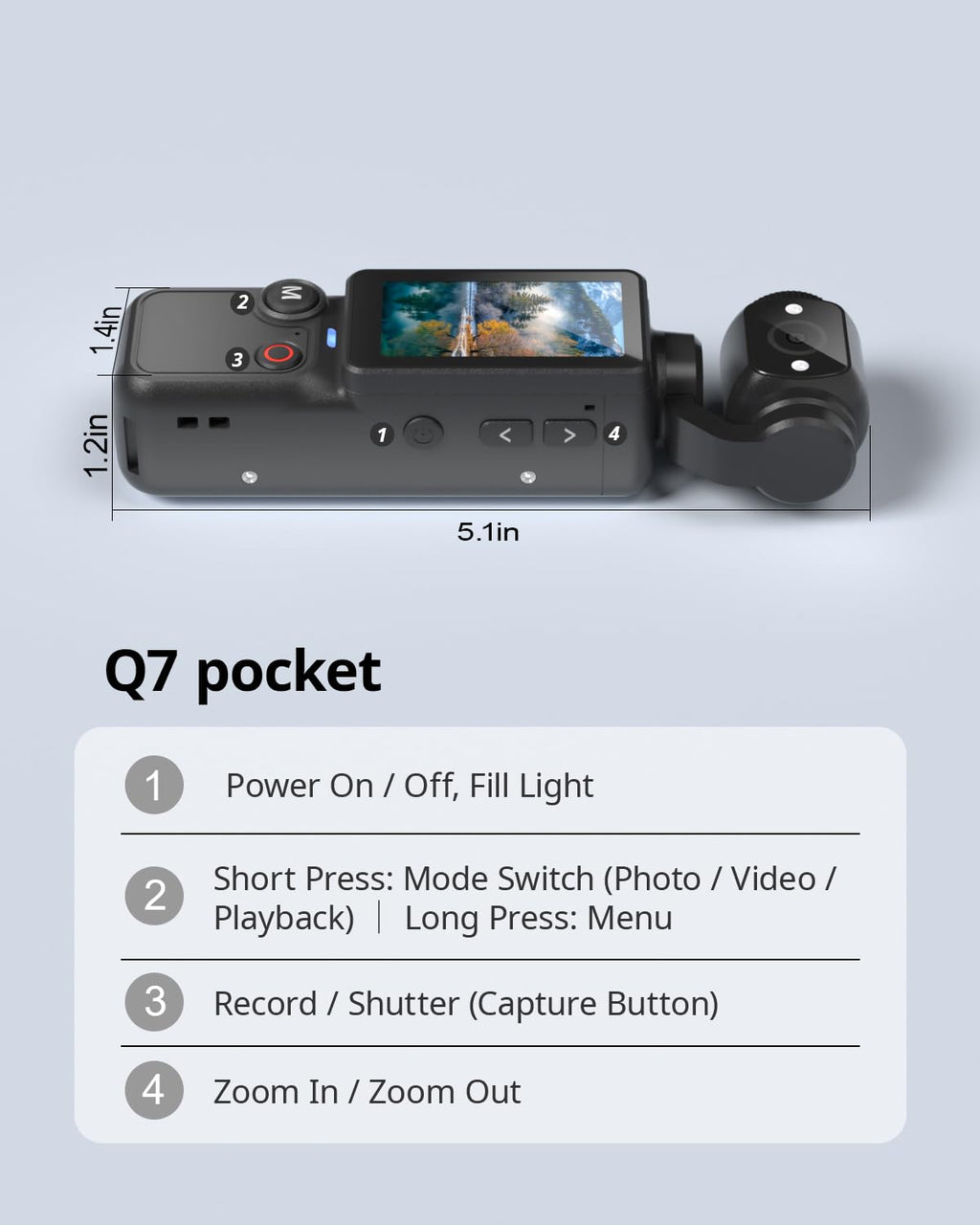 W & O Vlogging Camera with 180° Rotating Lens, Pocket Body Camera with Audio & Video Recording,7-Hour Battery, Handheld POV Cameras with 32GB Card, Easy One-Button Recording for Travel,Daily Life