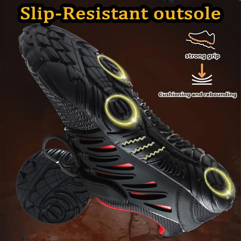 MIFAWA Barefoot Shoes Men Wide Toe Box Zero Drop Water Shoes Men for Gym Workout Minimalist Weightlifting Cross-Trainer Running Hike Grounded Footwear Black