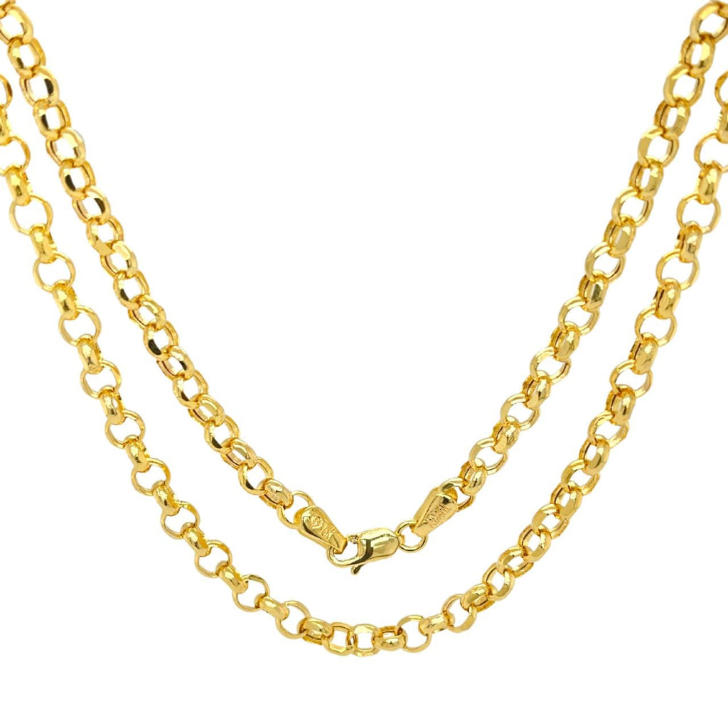 JEWELHEART 14K Yellow Real Gold Rolo Chain 1.5mm Diamond Cut Dainty Round Link Chain Pendant Necklace For Women with Lobster Clasp 16"