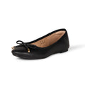 Amazon Essentials Women's Comfortable Round Toe Ballet Flats with Bow, Black, 12